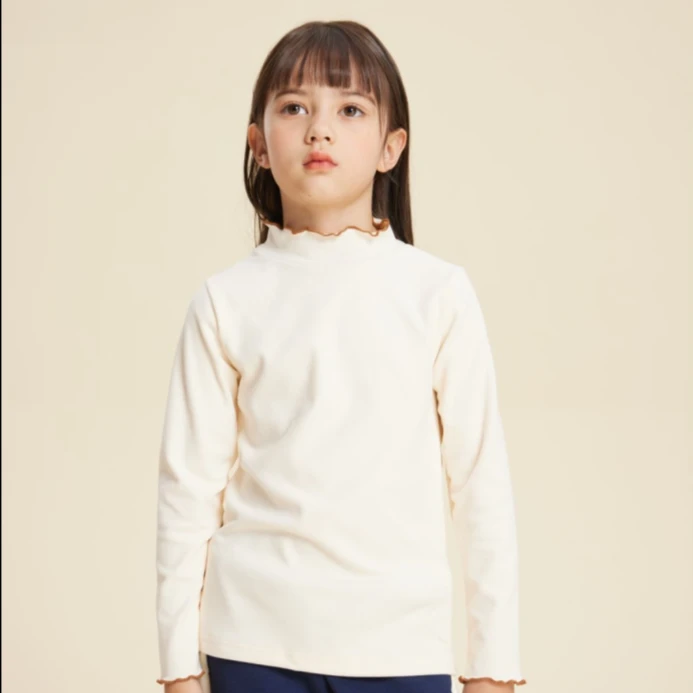 【海涛大叔】女童木耳边半高领打底衫R22701