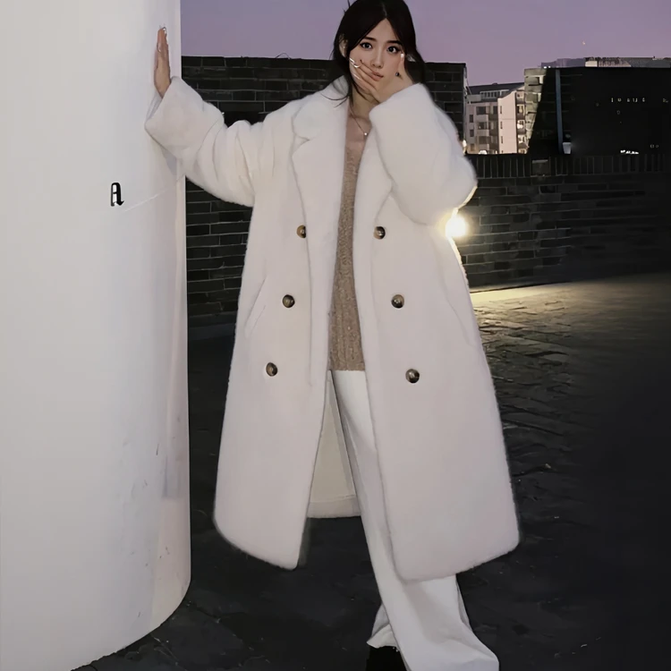 冬外套女2023新款冬气质名媛毛长款毛毛大衣西装外塔网红