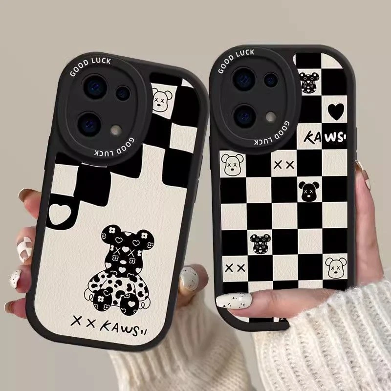 黑白猫适用Opporeno10pro全包A72高端男女96软壳小羊皮新款手机壳