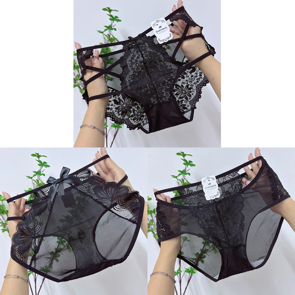 【2025新款】100-200斤大码内裤女胖MM性感网纱透气镂空高腰全包臀