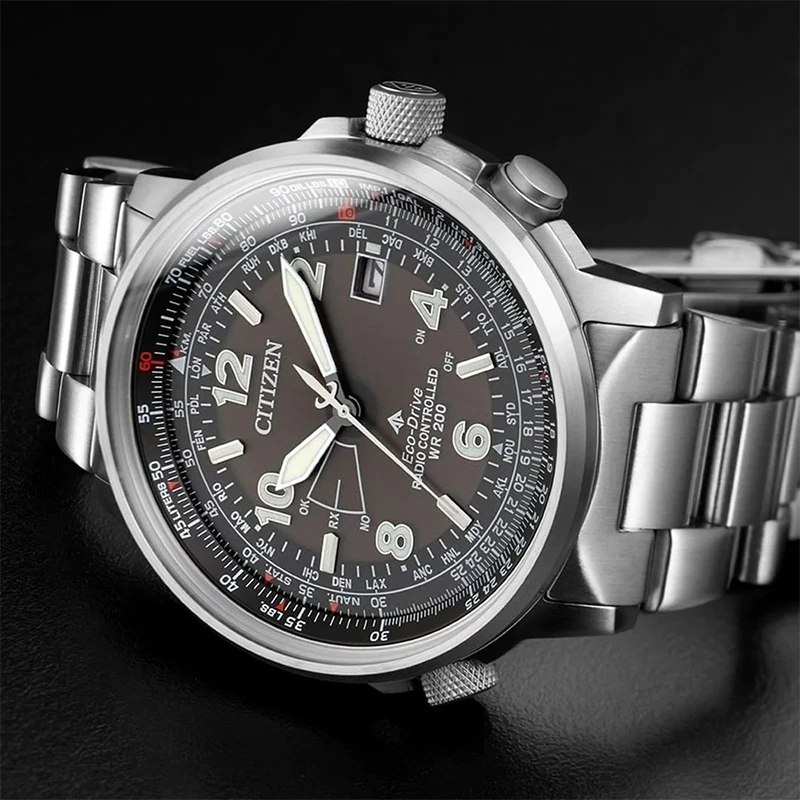 Citizen/西铁城空中之鹰飞机光动能电波男表CB0240-88E