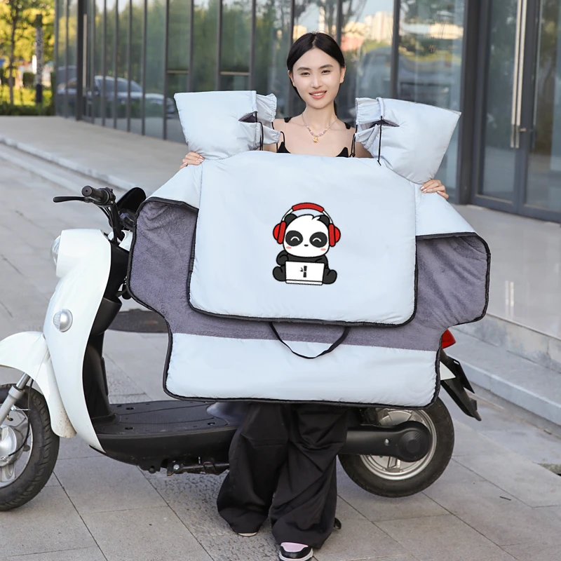 【耳机熊特厚】电动车挡风被冬季加绒加厚防水电瓶摩托车防风罩保暖