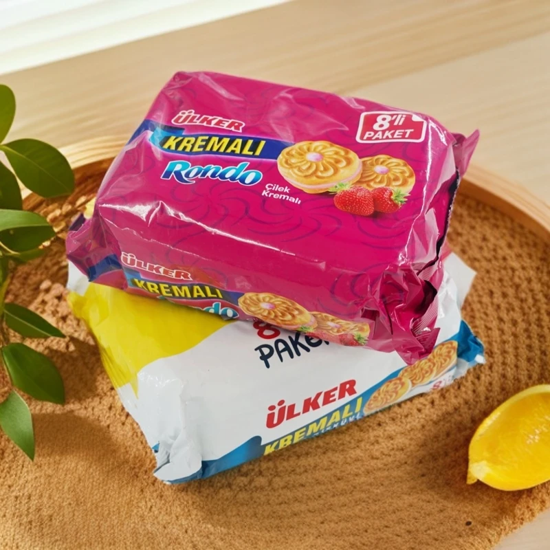 【特价临期】老亚ULKER Rondo饼干风车夹心饼干香草味和草莓味 混合