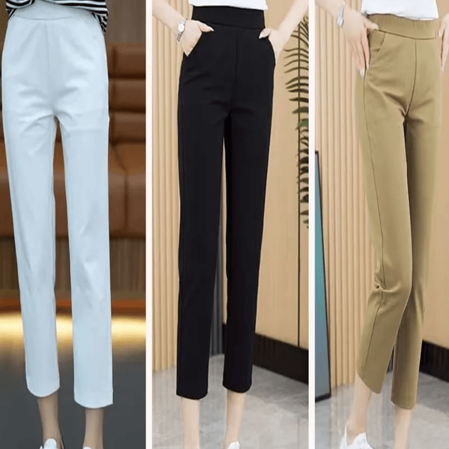 八九分裤子女夏季薄款宽松显瘦高腰小脚直筒西装小个子哈伦休闲裤