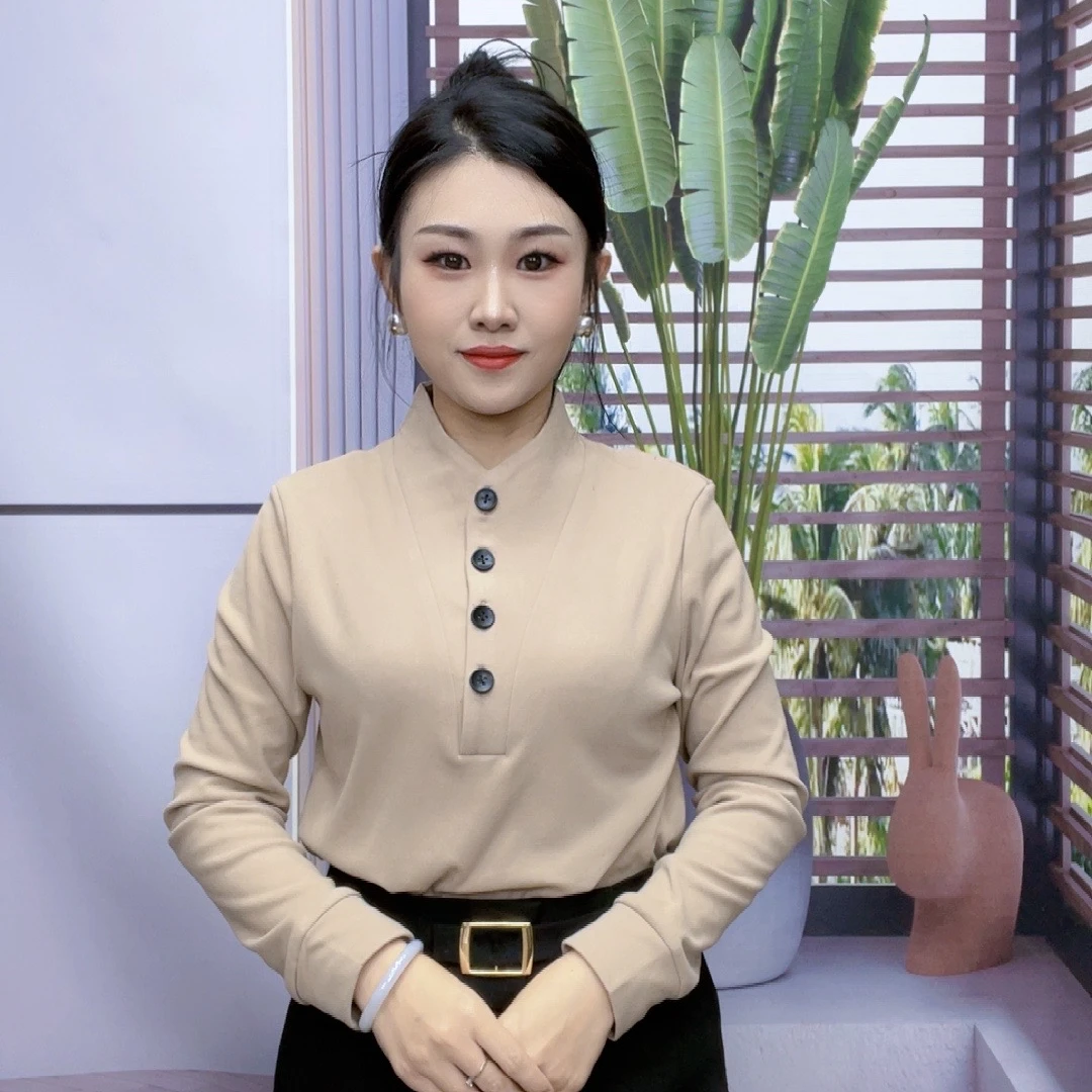 2024冬季新款女装上衣洋气显瘦气质减龄加厚保暖套头长袖衬衫