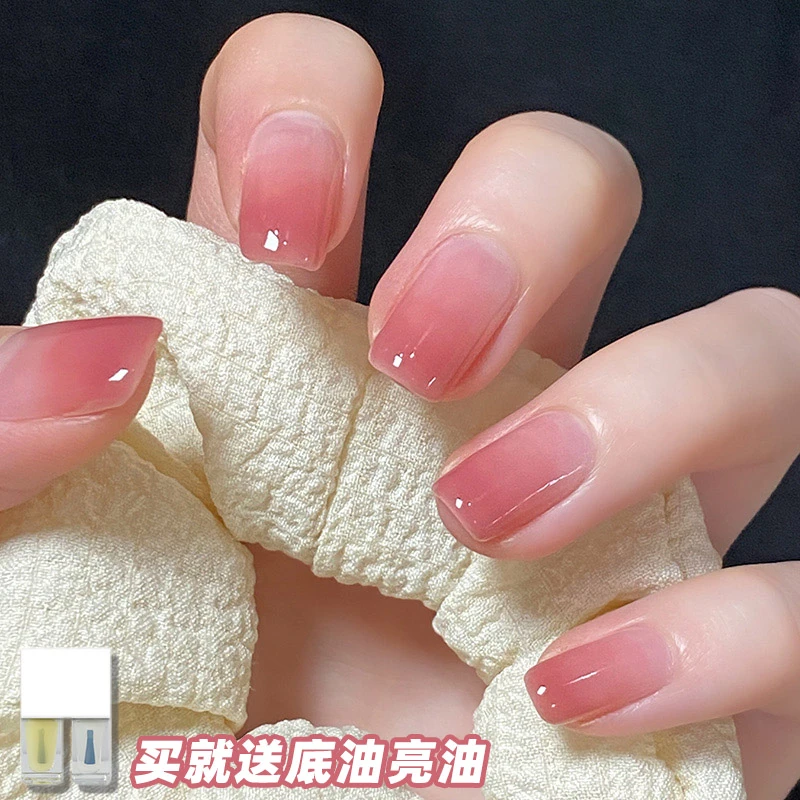 水性指甲油女免烤快干持久裸肤可撕拉2025新款果冻透明渐变冰透色