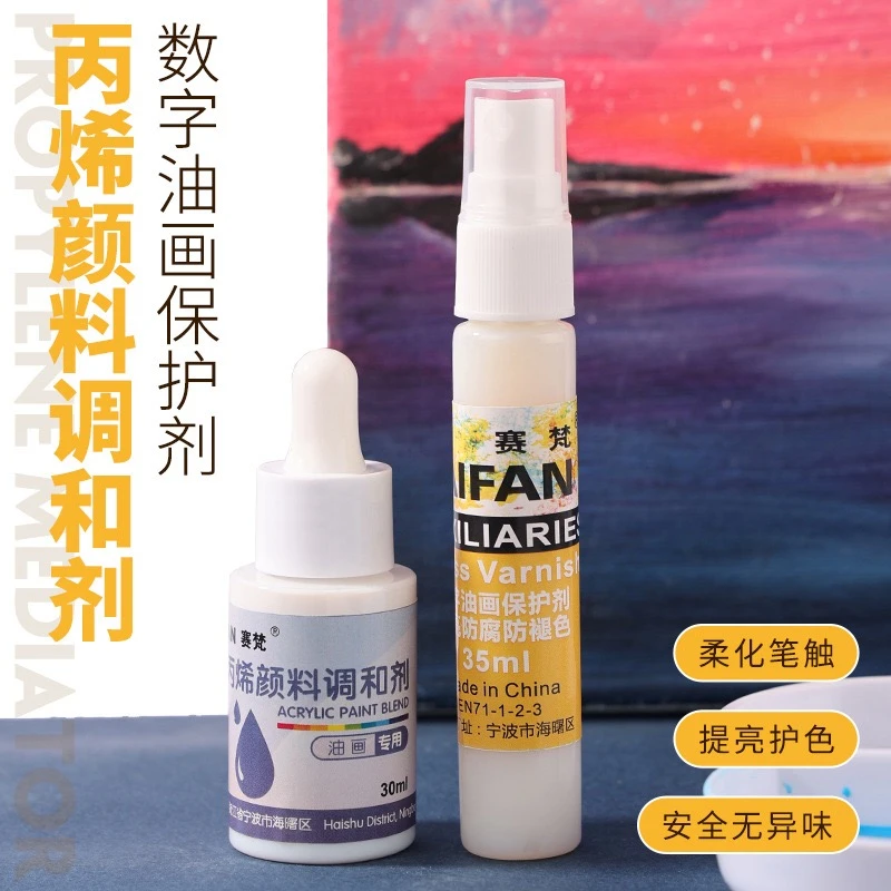 DIY数字油画成品保护剂丙烯油画颜料调和液