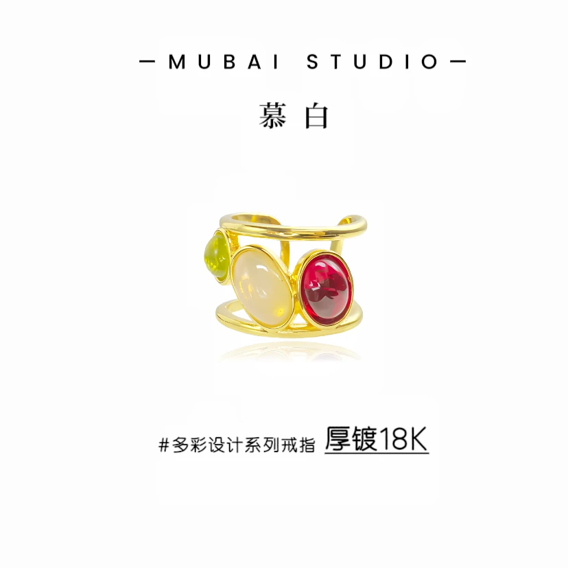 HEFY/HEFY 黄铜琉璃戒指 小众时尚轻奢E230