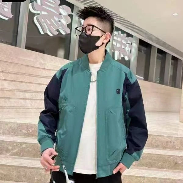 【型男】棒球领夹克冲锋衣外套情侣休闲运动时尚拼接潮流