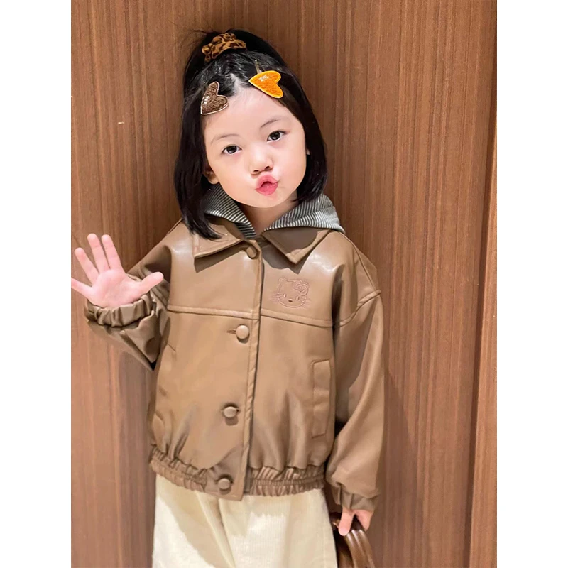 秋款清仓  24Q31 卡通猫咪软呼呼皮衣外套