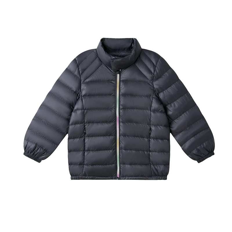 芒果阿路和如儿童2024新款冬季男女童白鸭绒立领轻薄羽绒服外套
