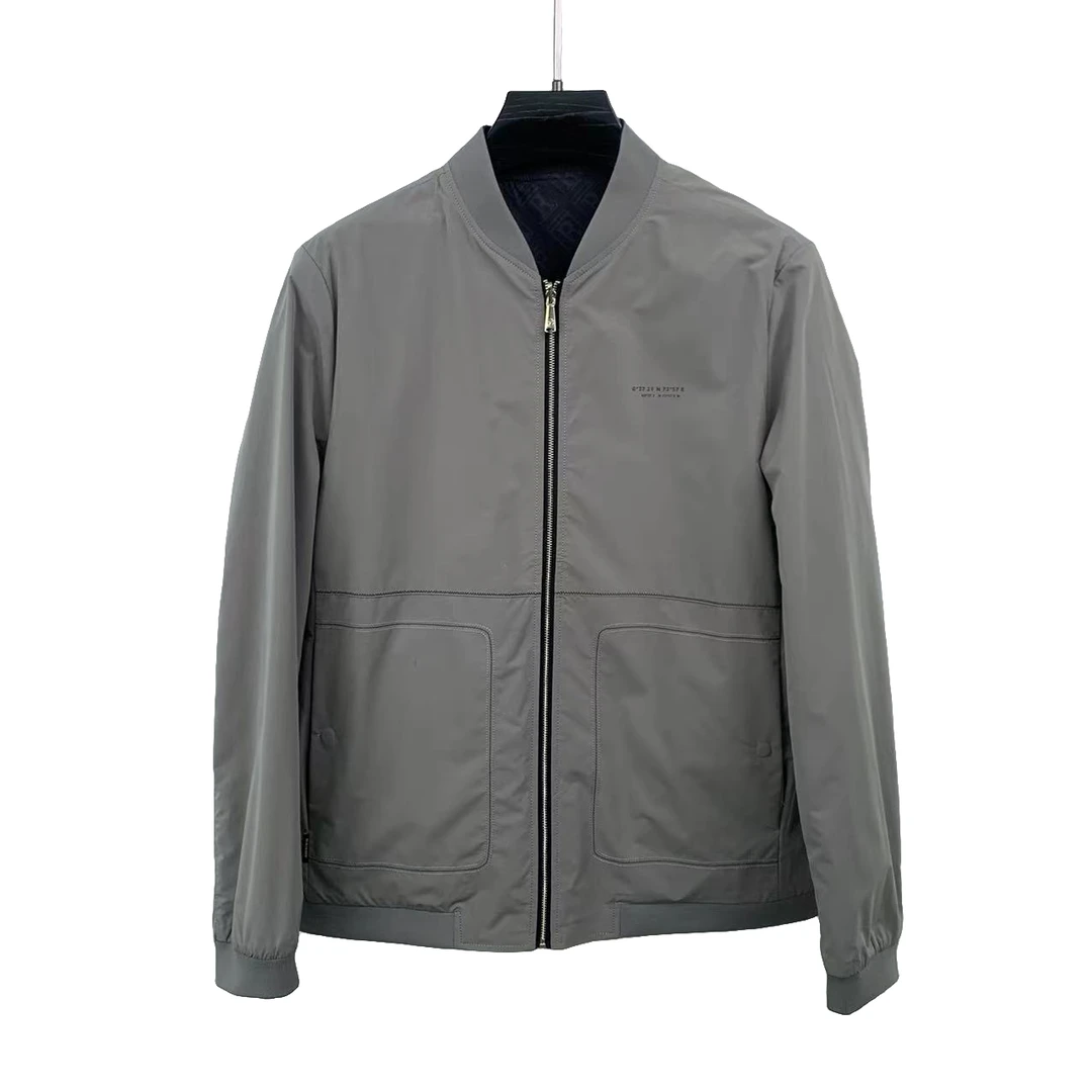 696-男士春秋立领双面上衣外套商务休闲百搭柔软防水简约男茄克衫