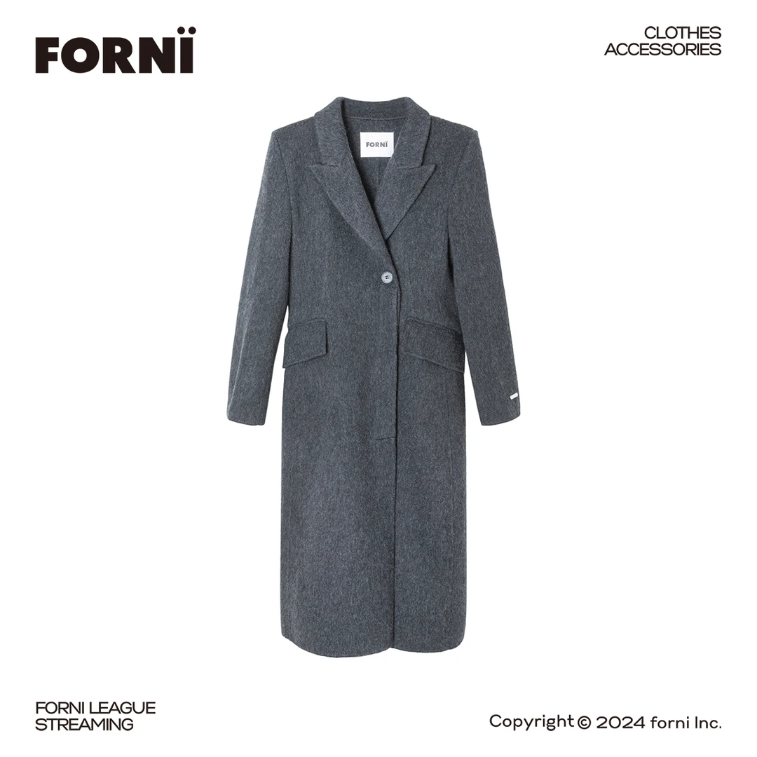 FORNI x YOYO 学不来的穿搭 气质风中长款时尚休闲经典双面呢大衣
