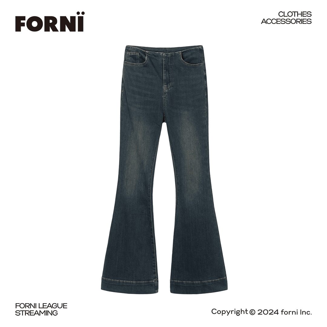 FORNI x YOYO 细腿喇叭裤 设计师休闲修身复古百搭喇叭显瘦牛仔裤