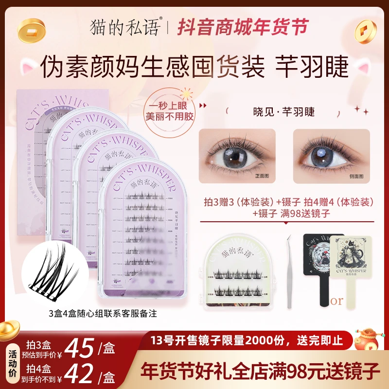 【3盒4盒囤货装】透明梗全家福通勤上班约会自然分段素颜假睫毛神器