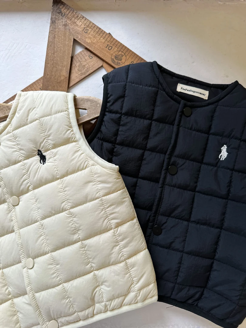 Y.Ystudio-小马方块马甲儿童棉女童加厚外套日系男童宝宝棉服童装