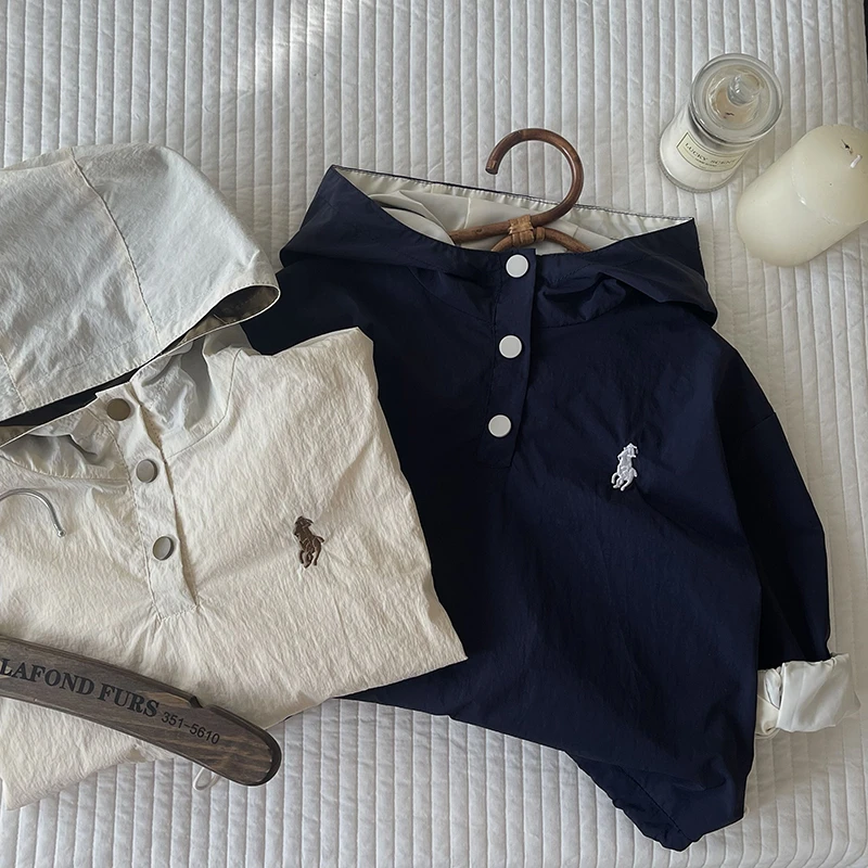 Y.Ystudio-儿童连帽外套春季新品男女童纯色外套男童外套女童百搭