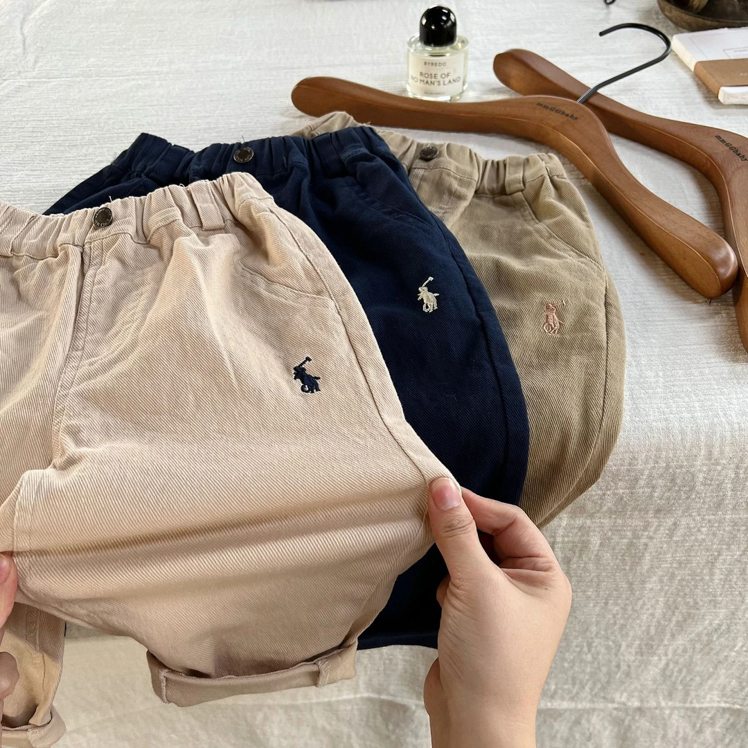 Y.Ystudio-(小马裤）春款弹力长裤男童裤男女童休闲裤纯色棉布裤