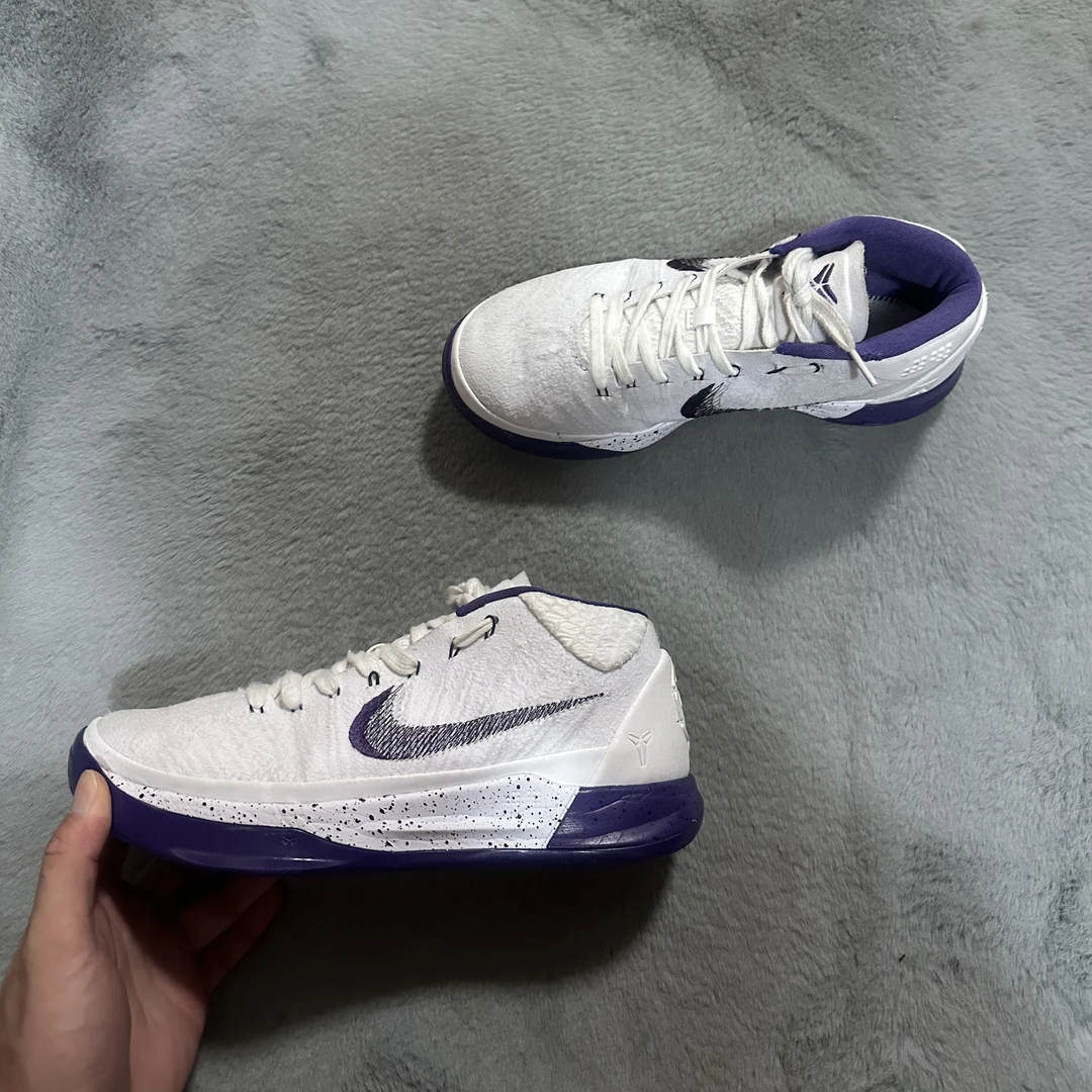 41码 Nike 科比ad白紫 95新 鞋底磨损小 鞋面新 气垫 中古篮球鞋