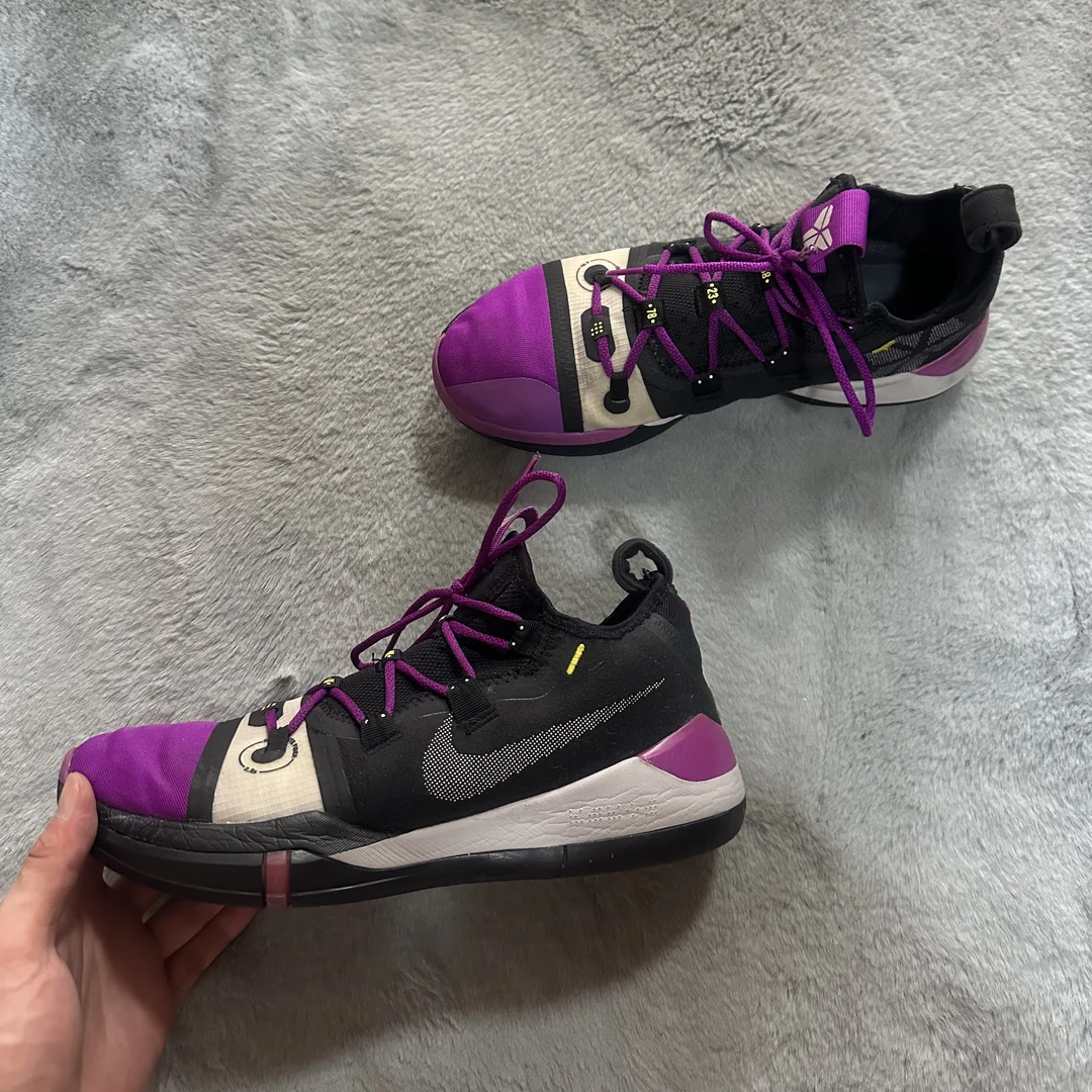 43码 Nike 科比ad黑紫 90新 鞋底磨损小 鞋面新 气垫 中古篮球鞋
