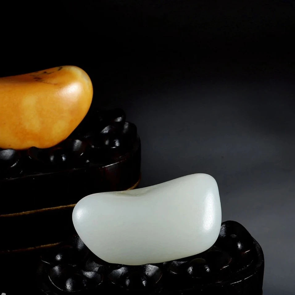 新疆和田戈壁滩石头玉摆件把件造景