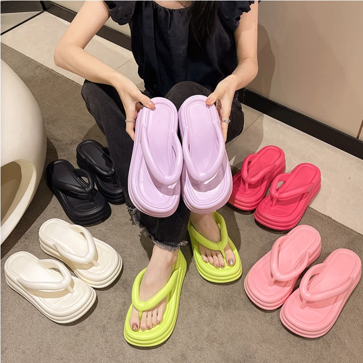 夏季新款拖鞋女士7cm厚底增高人字拖凉鞋女款2024新款爆款内外穿