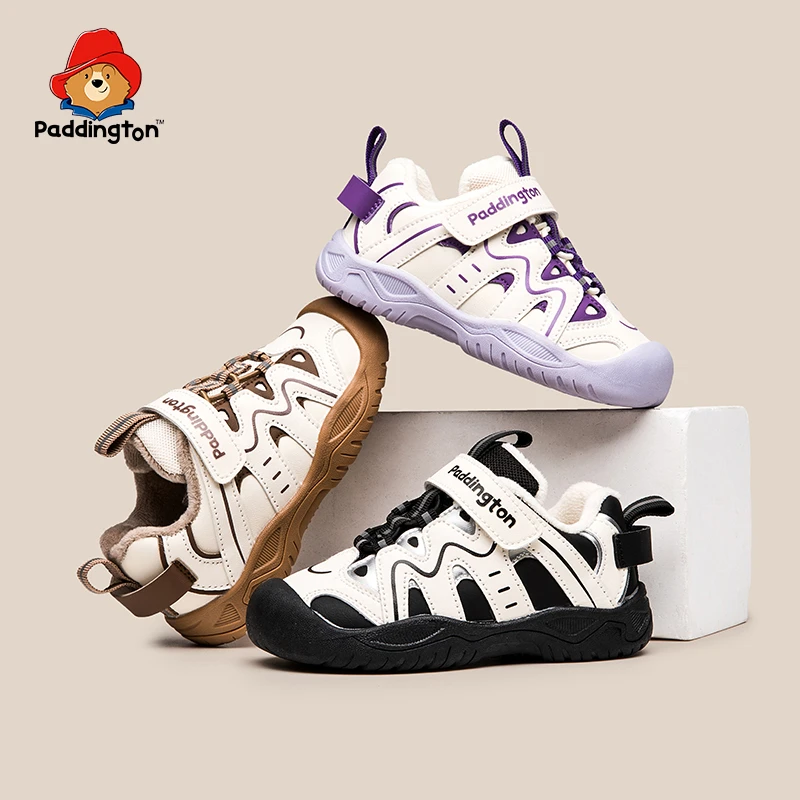 正品帕丁顿熊儿童运动鞋加绒冬季男童棉鞋二棉鞋3到6岁女童户外鞋