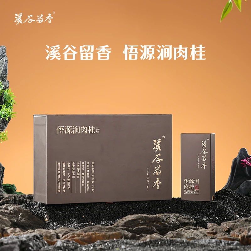 溪谷留香悟源涧核心正岩肉桂武夷岩茶1盒10泡共100g三坑两涧茶