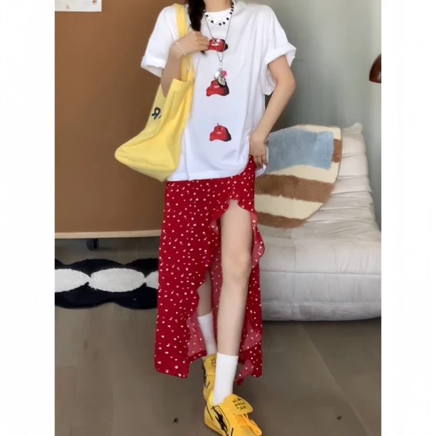 探戈显瘦半身休闲半身裙碎花减龄夏季02