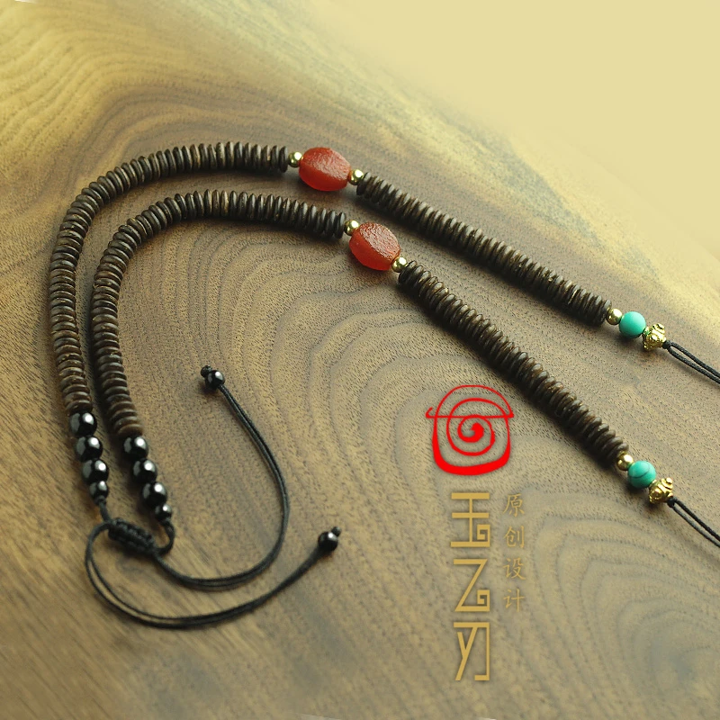 非金属布艺项链 西藏珠椰壳椰蒂项链挂绳锁骨项链半成品
