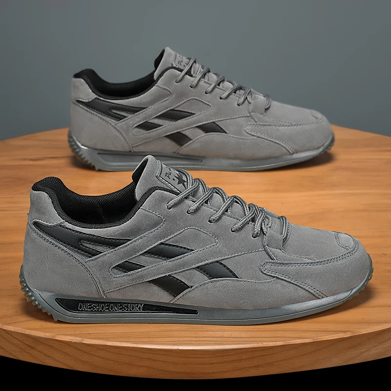 贵人鸟阿甘男鞋秋季2023新款休闲复古百搭板鞋男士皮鞋防滑运动跑