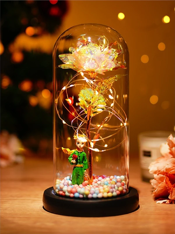 小王子玫瑰灯永生花高级感七夕情人节礼物送男生老公生日花束爸爸