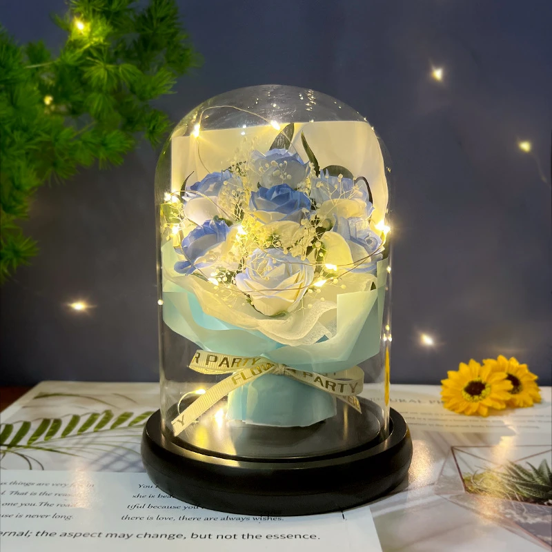 永生花玫瑰花束七夕情人节浪漫高档摆件送女朋友妈妈老婆生日礼品