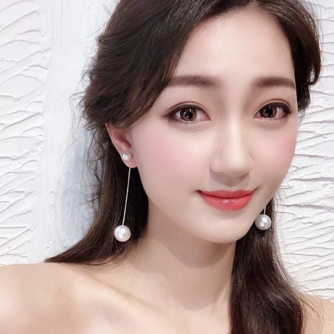 925银仿珍珠耳饰 100%纯银珠珠耳环长款韩国气质网红耳坠新款潮