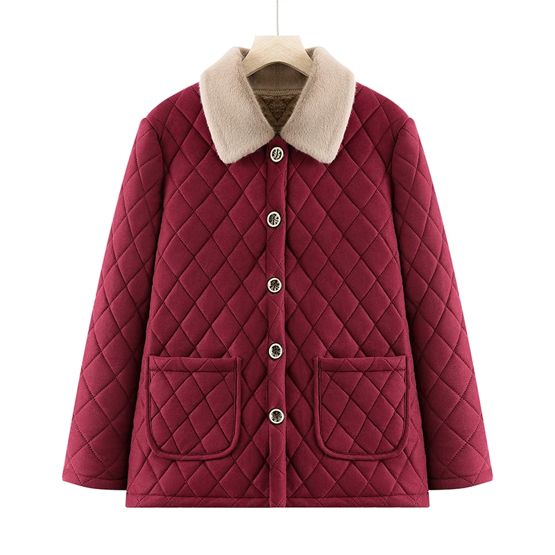 秋冬季中老年妈妈装洋气高贵棉衣外套休闲百搭时尚大码女装