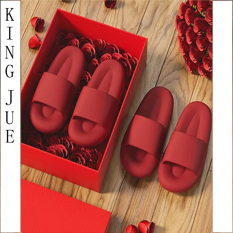 【王爵】软底沙滩拖鞋/厚底踩屎感夏季凉拖3cm跟高一脚蹬露趾拖鞋