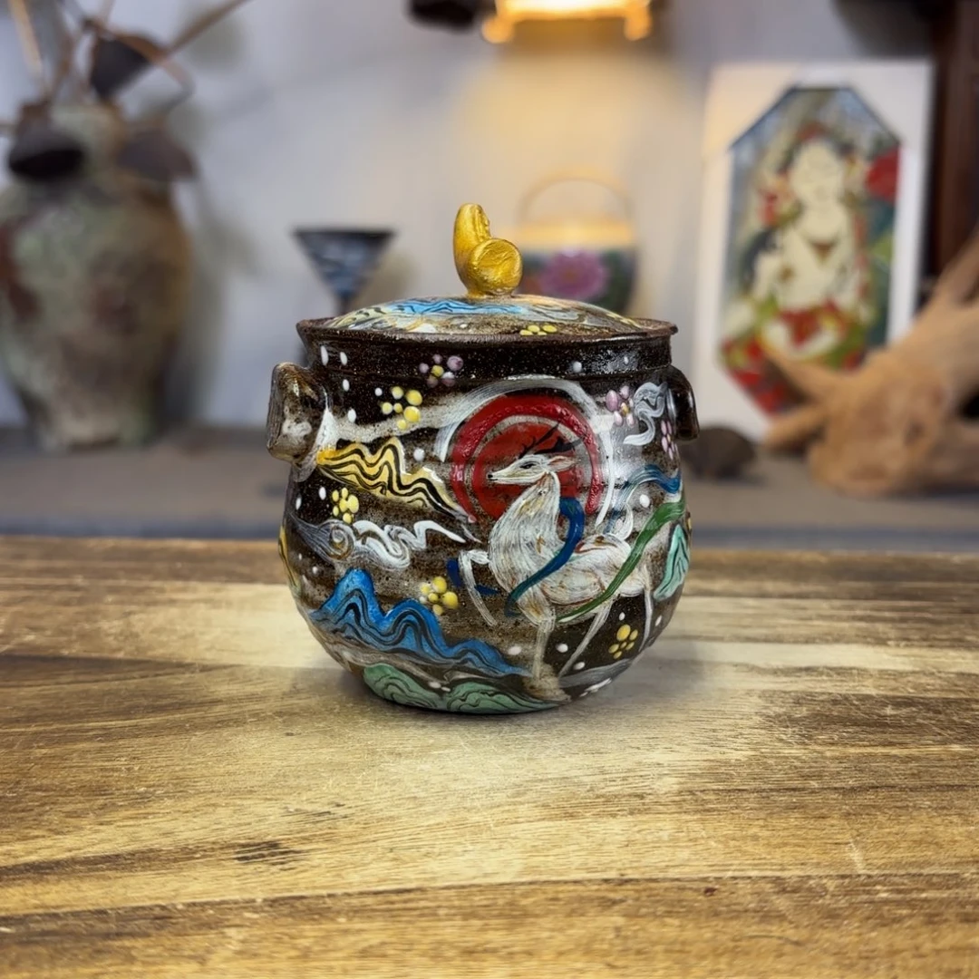 景德镇纯手工柴烧手绘陶瓷