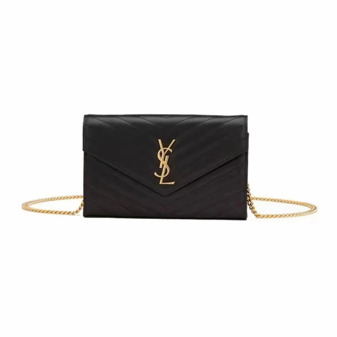 99新 YSL/圣罗兰 黑金鱼子酱信封中号【5型潮奢】