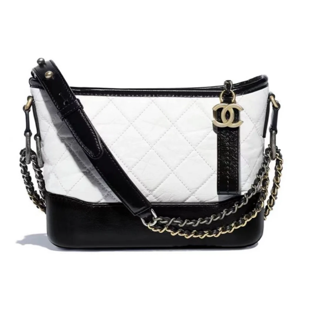 99新 Chanel/香奈儿 流浪包小号 黑白色/奶茶色