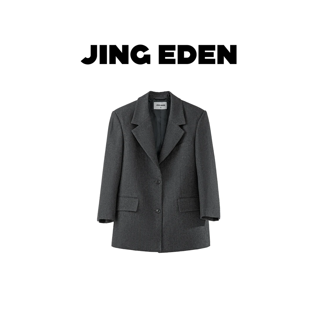 JING EDEN【千鸟格西装外套】JE410W004时尚休闲外套WW
