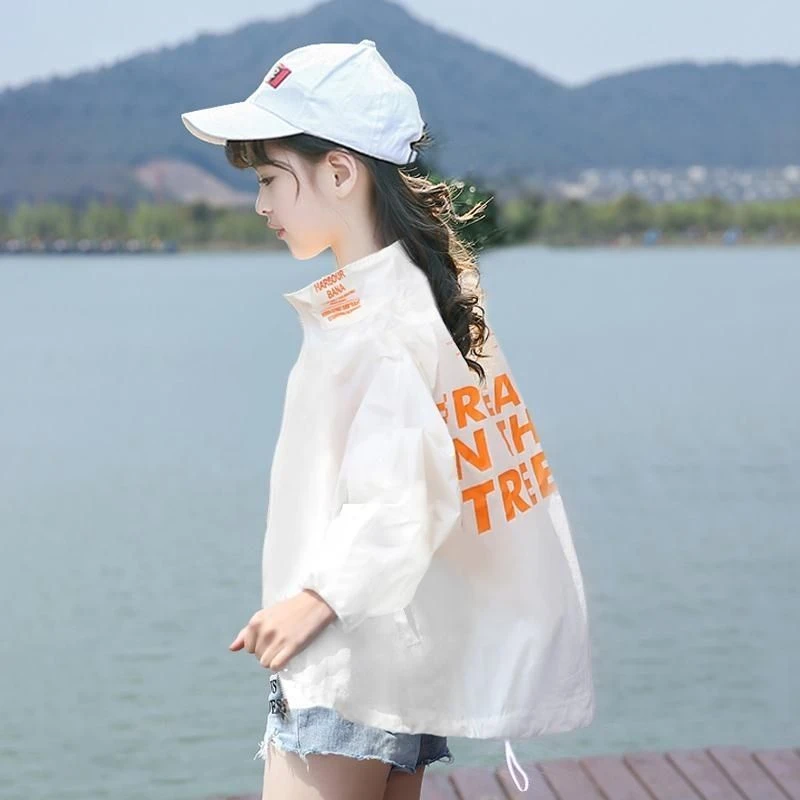 女童防晒衣2025夏装新款中大童儿童夏季洋气轻薄立领防晒服薄外套