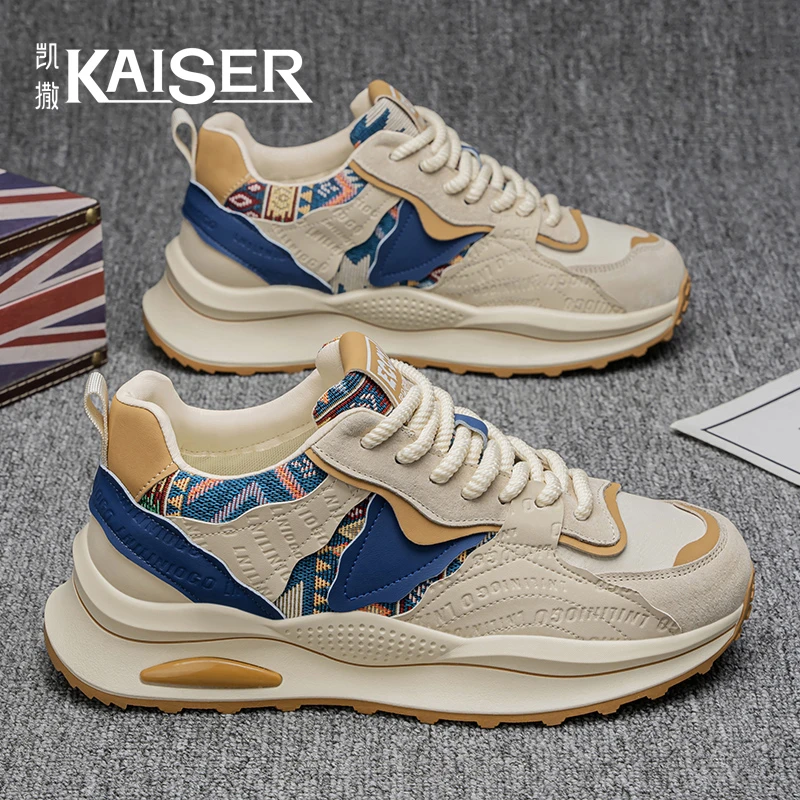 凯撒官方正版男鞋秋季新款百搭运动鞋时尚潮流男士厚底增高老爹鞋