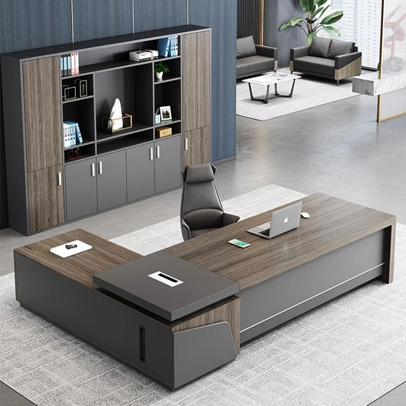 时尚办公桌老板桌简约现代总裁桌办公室家具轻奢经理大班台主管桌