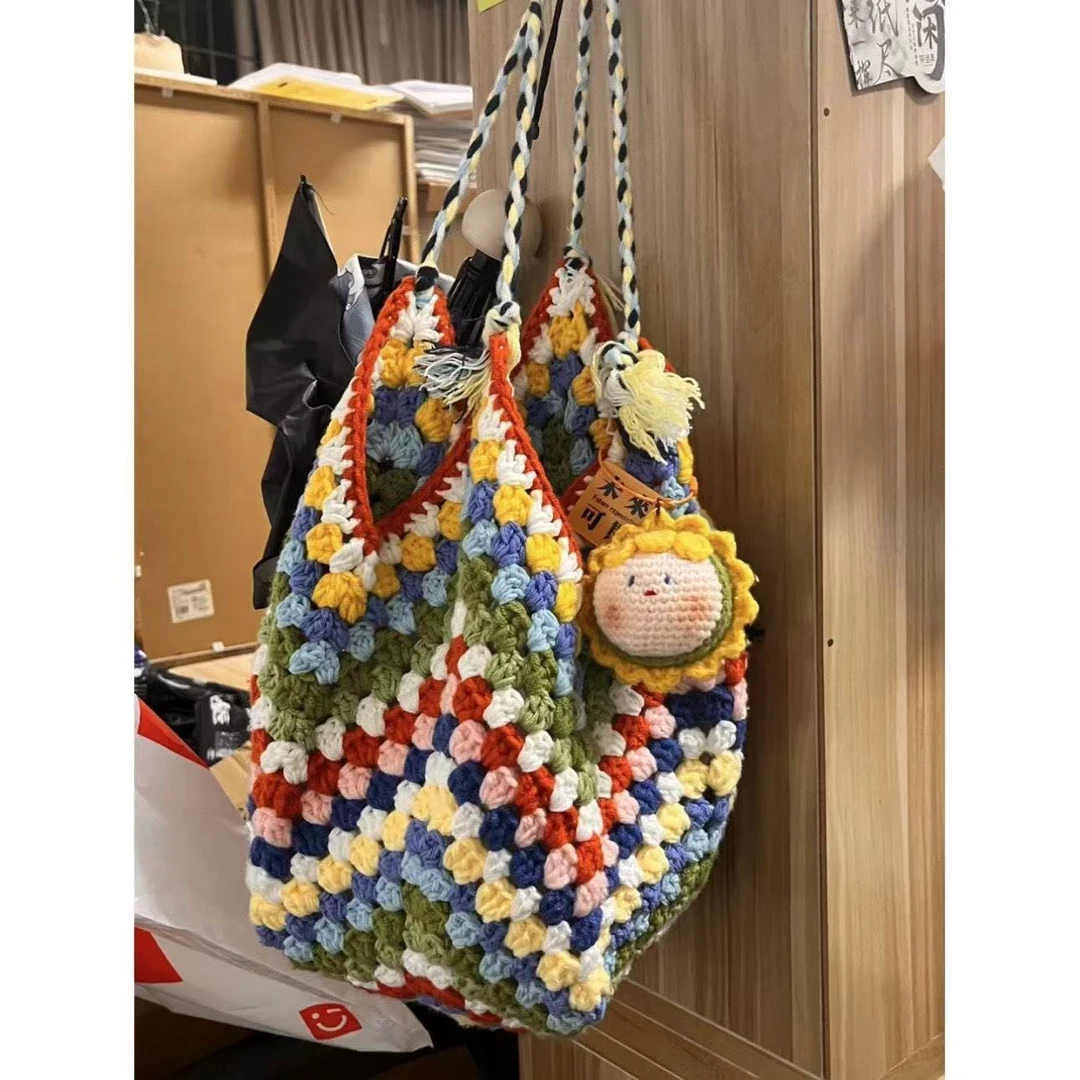 手工编织DIY材料包流浪包单肩包时尚随性解闷钩织民族风潮人礼物