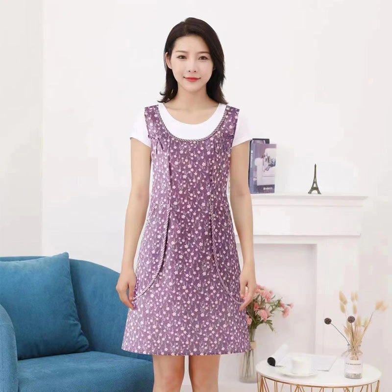 精致小碎花交叉背带围裙帆布透气面料90—165斤均码