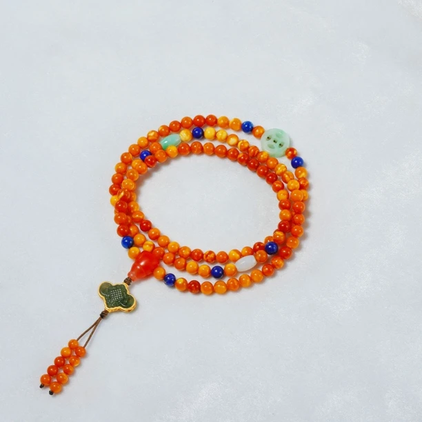 可勒说宝贝 俄罗斯蜜蜡108珠DIY设计款