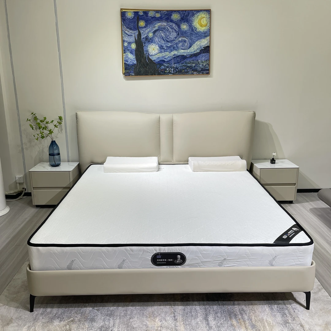 网红梦蝶儿轻奢真皮床现代简约主卧室轻奢床大小户型双人主卧床