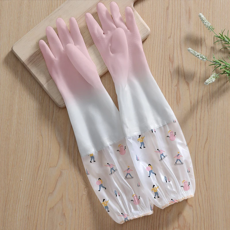 洗碗手套女加厚冬季洗衣服保暖防水冬天干家务乳胶家务耐用加绒