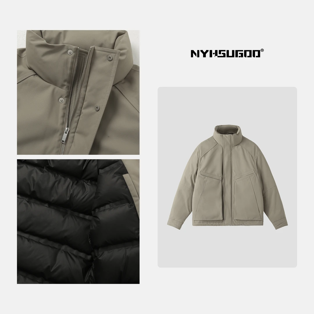 NYHSUGOO/南乙3341冬季新国标90白鸭绒男士户外三防夹克羽绒服