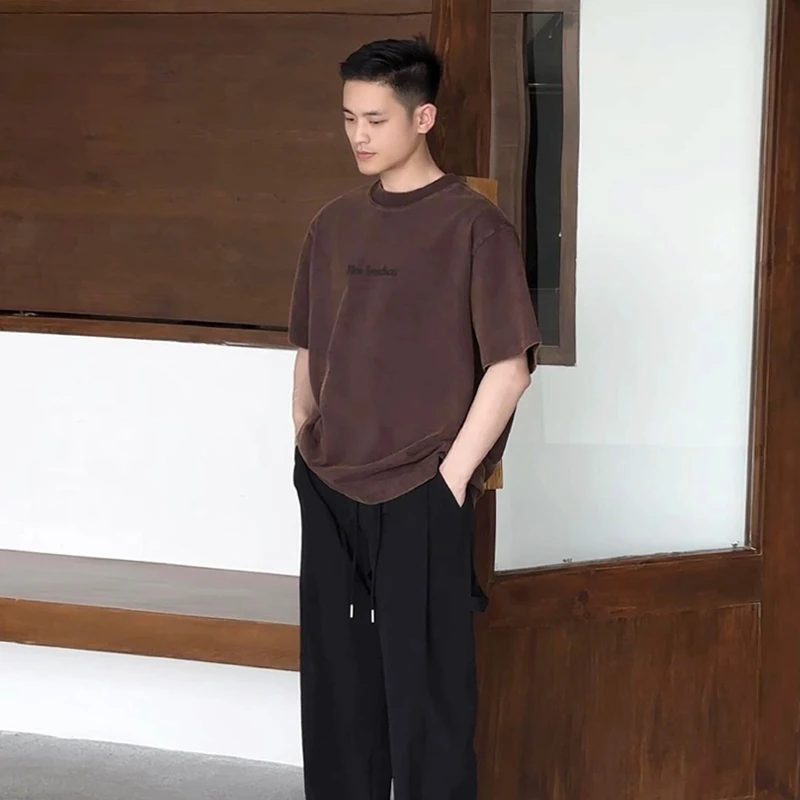 NYHSUGOO/南乙3051夏季韩系印花百搭休闲半袖重磅纯棉情侣